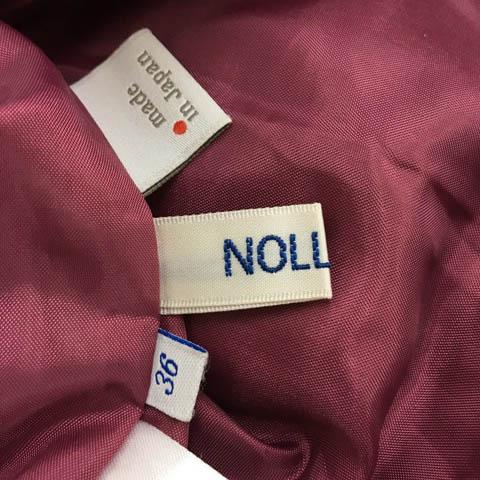 ノーリーズのパープル フレアスカート ゴムウエスト ノーリーズ Nolley's スカート フレア 膝丈 タック ウエストゴム