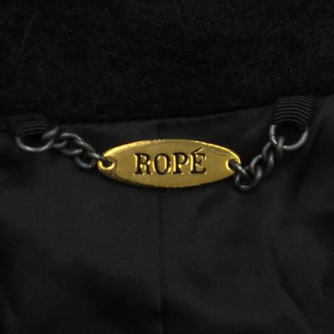 ロペ ROPE コート シングル ミドル ステンカラー フェイクファー 袖ダブル 無地 ウール 長袖 9AT 黒 ブラック レディース｜vectorpremium｜05