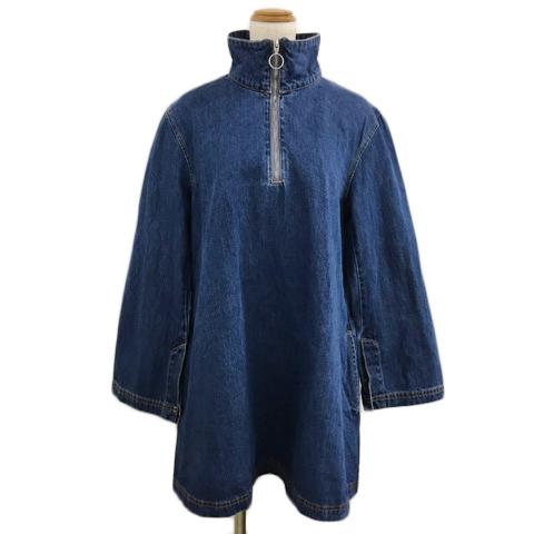マウジー moussy ワンピース フレア ミニ ハーフジップ デニム 長袖 1 