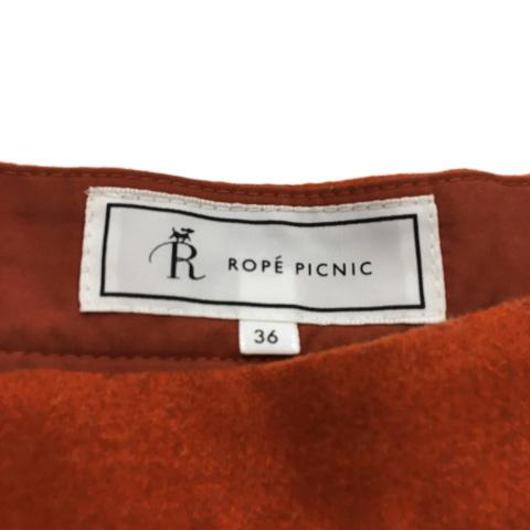 ロペピクニック ROPE Picnic スカート フレア 膝丈 ウール 無地 36 オレンジ テラコッタ レディース｜vectorpremium｜05