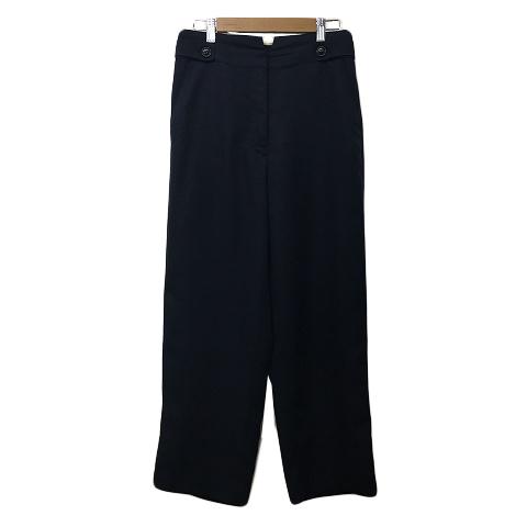 【美品】ナチュラルビューティーベーシック　セットアップ　パンツ　ネイビー　M ストレッチツイルセットアップシリーズ ノーカラージャケット
