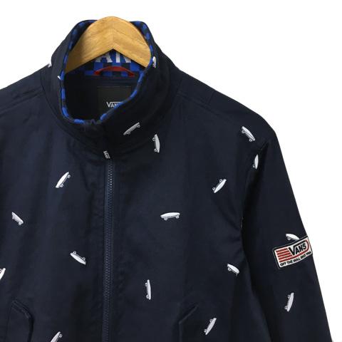VANS バンズ ジャケット ブルゾン スタンドカラー ダブルジップ 総柄 