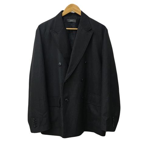 クレイル CLEL ジャケット テーラード ダブル 無地 長袖 L グレー 黒 