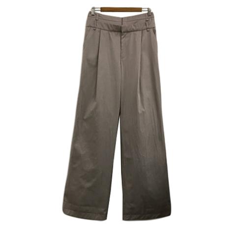 ZARA ザラ パンツ ワイド ロング タック レイヤード風 無地 S