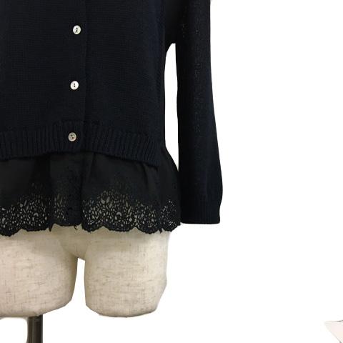 スキャパ SCAPA カーディガン ニット クルーネック リネン混 切替  