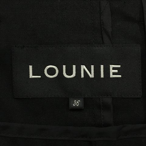 ルーニィ LOUNIE ジャケット ノーカラー ジップアップ 無地 リネン混