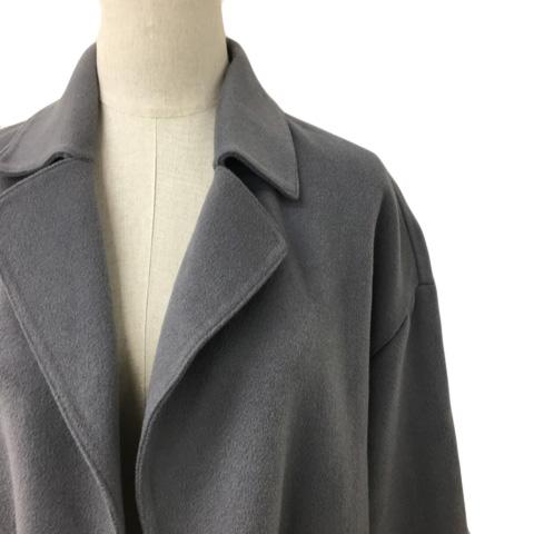 プラステ PLST コート ガウン ロング 前開き 無地 ウール 長袖 S 