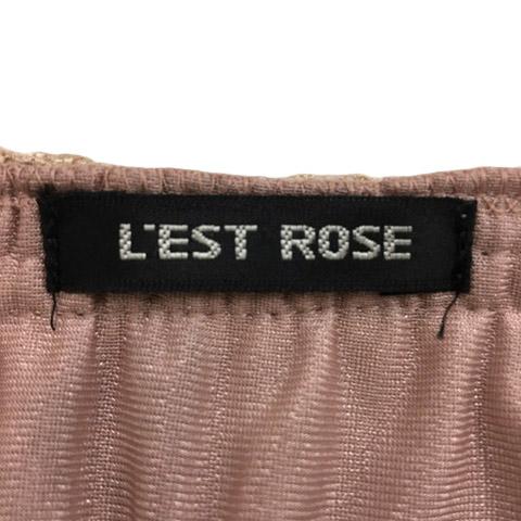 レストローズ L'EST ROSE ワンピース フレア ミニ ベロア 花柄 レース