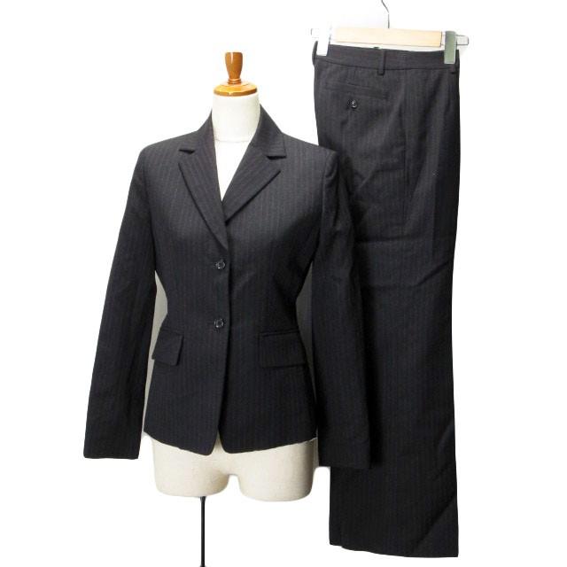 コムサコムサコムサ Comme Ca Comme Ca Comme Ca パンツスーツ ストライプ ストレート ウール 7 黒 レディース 176 ブランド古着販売のベクトル 通販 Yahoo ショッピング