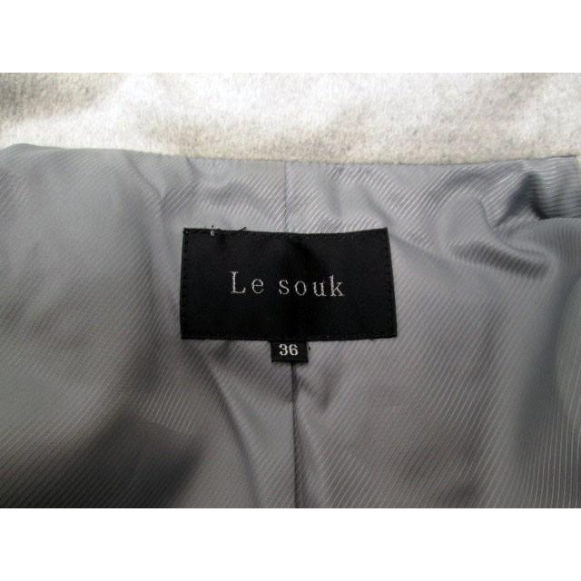 ルスーク Le souk チェスターコート アンゴラ カシミヤ 36 グレー
