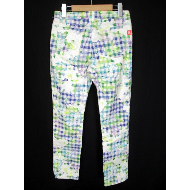 archivioアルチビオ　パンツ38 アルチビオ archivio ゴルフ パンツ チェック ボタニカル 38 青