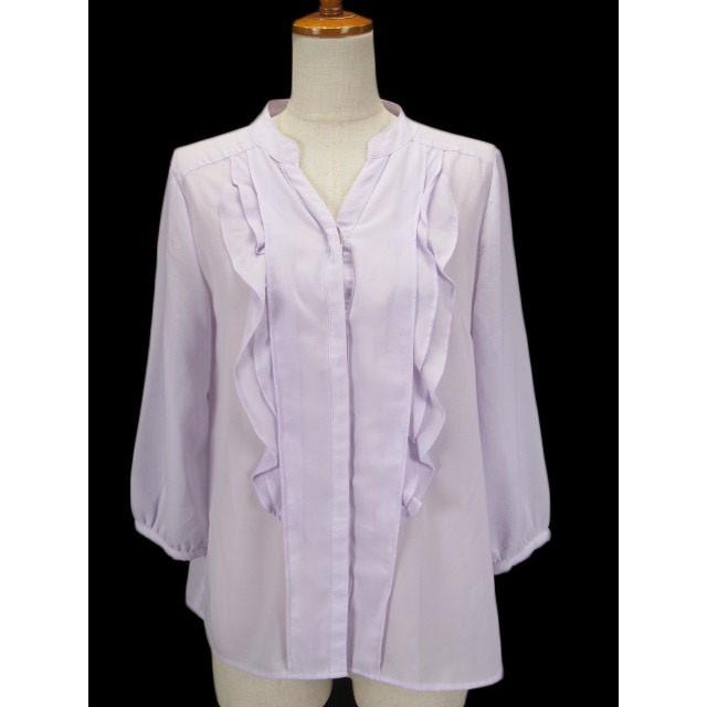 中古 エージーバイアクアガール Ag By Aquagirl ブラウス オープンカラー フリル 七分袖 シフォン M 紫 ラベンダー レディース ベクトル 古着 176 ブランド古着販売のベクトル 通販 Yahoo ショッピング