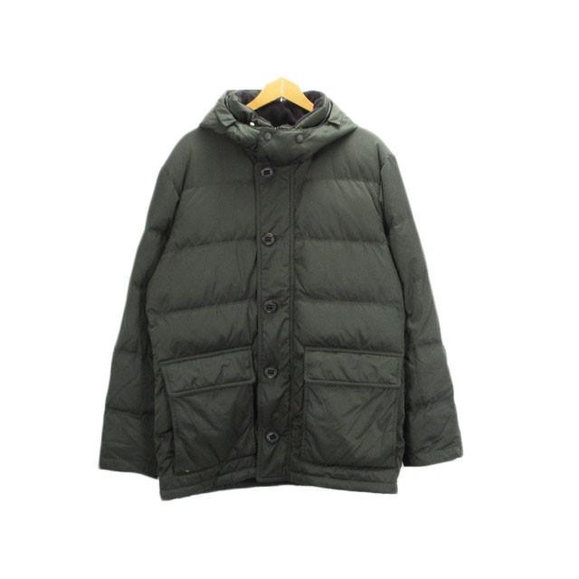 【中古】ユニクロ UNIQLO ジャケット ブルゾン ダウン フード L 緑 グリーン メンズ 【ベクトル 古着】 176