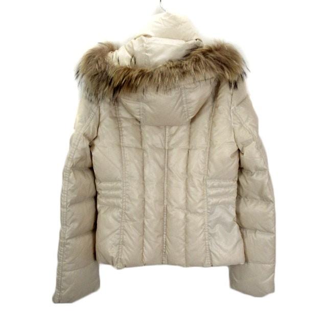 ヴィニー Vigny ジャケット ダウン フード ラクーンファー 36 ベージュ
