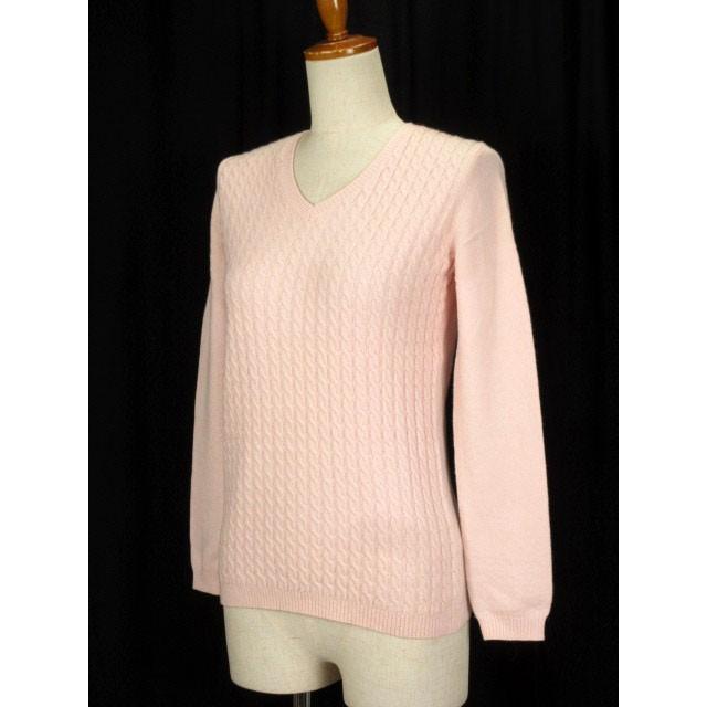 ランズエンド LANDS' END セーター ニット Vネック カシミヤ S ピンク