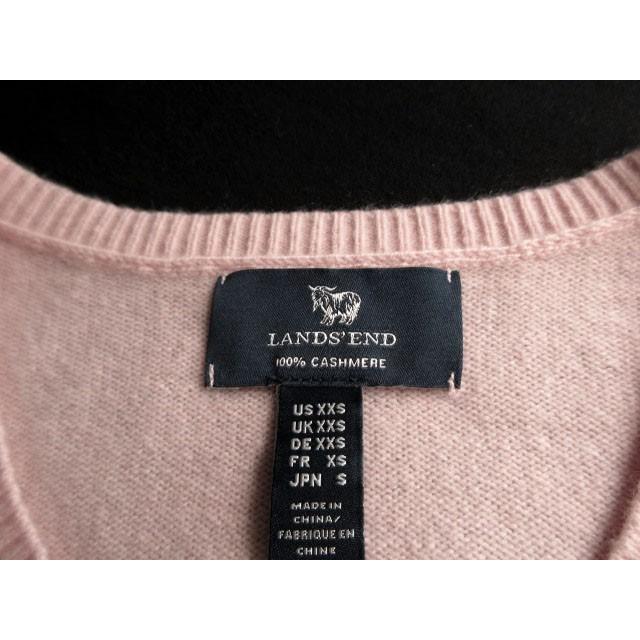 ランズエンド LANDS' END セーター ニット Vネック カシミヤ S ピンク