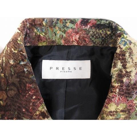 ピノーレ PRESSE PINORE ジャケット ゴブラン フロッキー加工 38 