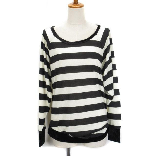 中古 ワールドワイドラブ World Wide Love カットソー ボーダー ベロア 切り替え 長袖 1 黒 ブラック アイボリー レディース ベクトル 古着 176 ブランド古着販売のベクトル 通販 Yahoo ショッピング