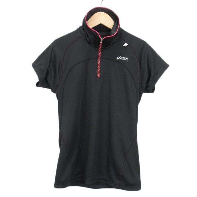 アシックス　陸上用　半袖ハーフジップ　XL 黒 ASICS（アシックス） カットソー ランニングハーフジップシャツ L 黒
