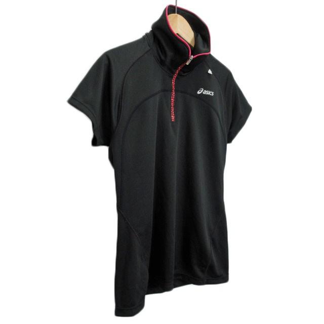 アシックス　陸上用　半袖ハーフジップ　XL 黒 ASICS（アシックス） カットソー ランニングハーフジップシャツ L 黒