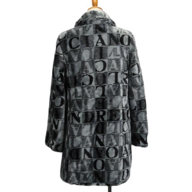 アンドレルチアーノ ANDRELUCIANO コート フェイクファー ロゴ グレー 