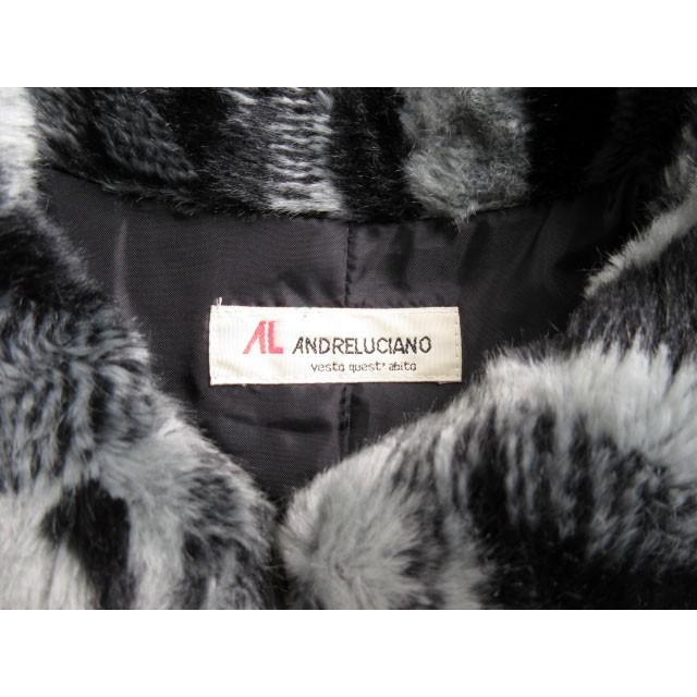 アンドレルチアーノ ANDRELUCIANO コート フェイクファー ロゴ グレー 