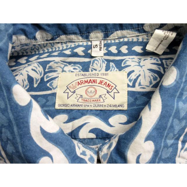 アルマーニ ジーンズ ARMANI JEANS シャツ フロントノット 総柄 サーフ 
