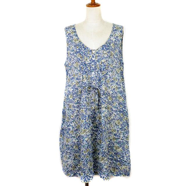 サニークラウズ Sunny Clouds ワンピース 花柄 タック リボン ノースリーブ Lt 青 ブルー レディース 176 ブランド古着販売のベクトル 通販 Yahoo ショッピング