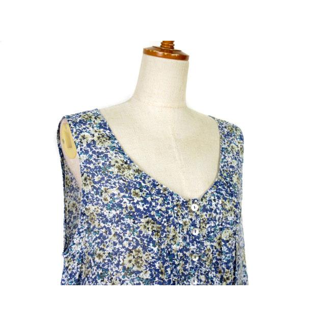 サニークラウズ Sunny Clouds ワンピース 花柄 タック リボン ノースリーブ Lt 青 ブルー レディース 176 ブランド古着販売のベクトル 通販 Yahoo ショッピング