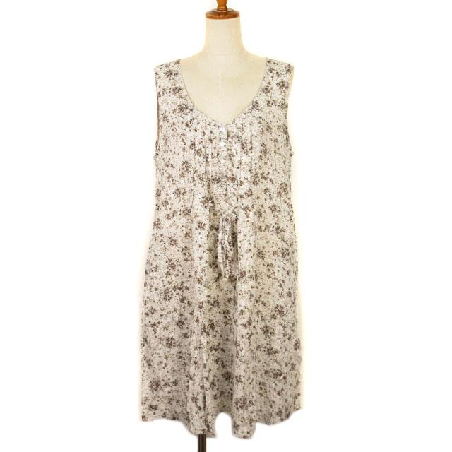 サニークラウズ Sunny Clouds ワンピース 花柄 タック リボン ノースリーブ Lt グレー レディース 176 ブランド古着販売のベクトル 通販 Yahoo ショッピング