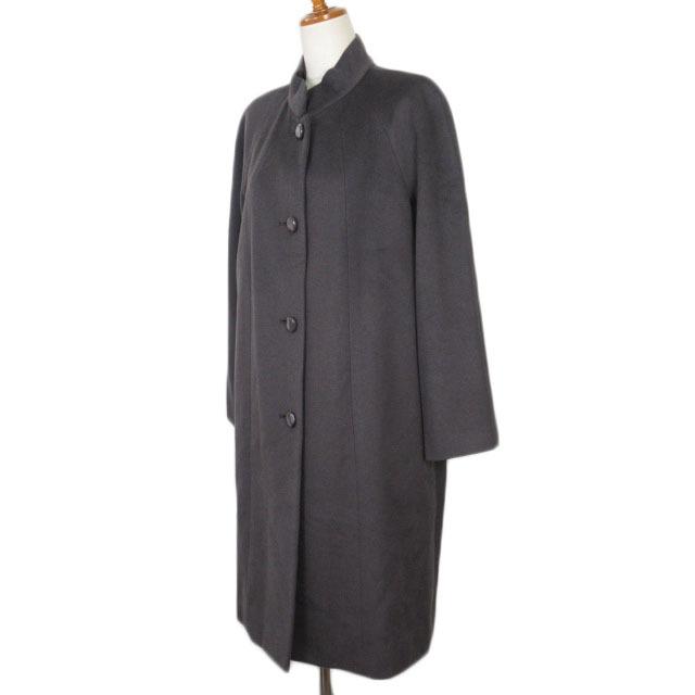 VESTINA 東京スタイル コート ロング スタンドカラー ウール 7 グレー  