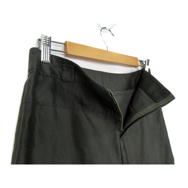 フォッシィ FOSSI スカート タック リネン コットン 42 黒 ブラック  