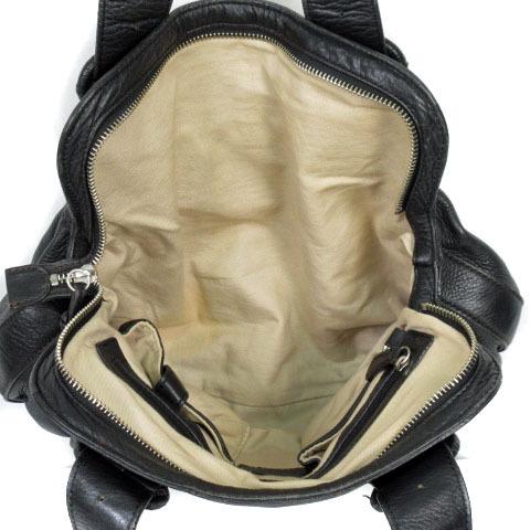 コールハーン COLE HAAN ハンドバッグ ステッチ ギャザー レザー 黒  