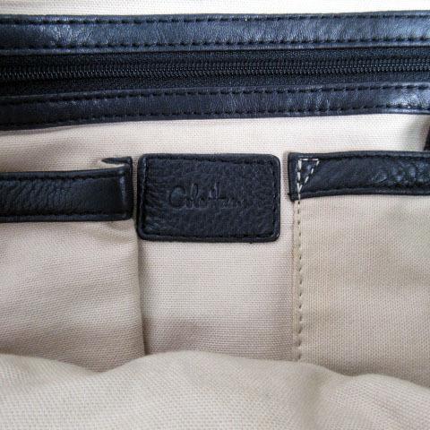 コールハーン COLE HAAN ハンドバッグ ステッチ ギャザー レザー 黒  