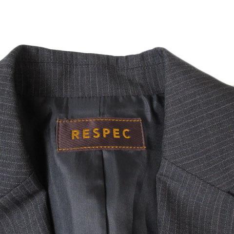 リスペック RESPEC ジャケット テーラード ストライプ ウール 2 黒 