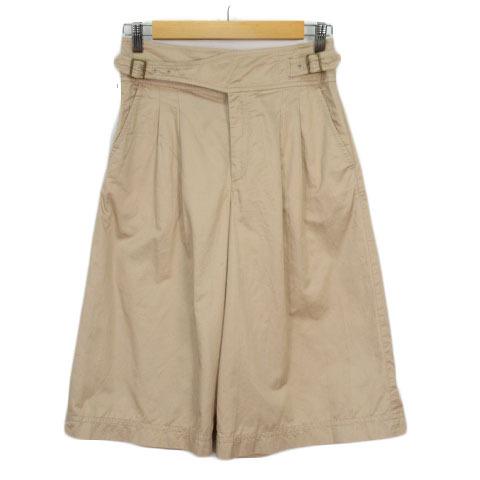 マカフィー MACPHEE トゥモローランド パンツ クロップド ガウチョ コットン リネン 38 ベージュ レディース