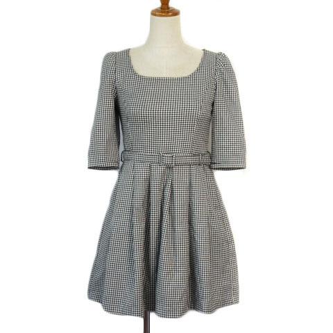 dazzlin ワンピース dazzlin ダズリン ワンピース 千鳥格子 フレア ベルト 五分袖 S