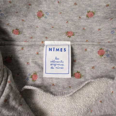 ニーム NIMES ジャケット ジップアップ スウェット 花柄 グレー 