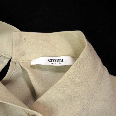新品 emmi atelier ハイネックノースリブラウス ベージュ emmi atelier エミ ハイネックノースリブラウス 1 ベージュ レディース