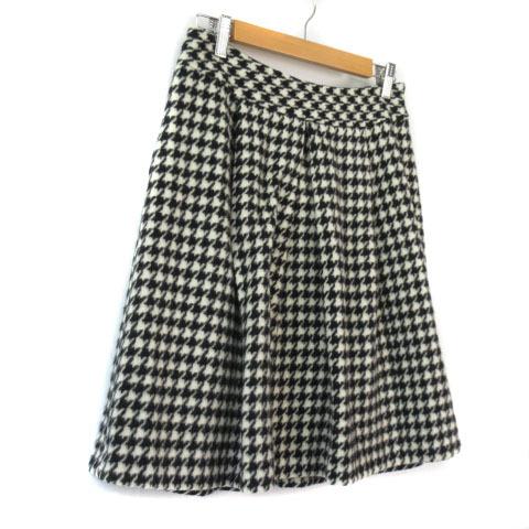 UNTITLED（アンタイトル） スカート フレア タック 千鳥格子 ウール 2