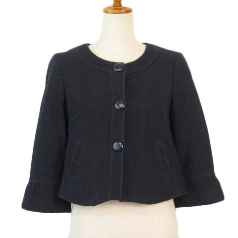 アンテイラー ANNTAYLOR ジャケット ノーカラー クロップド ジャガード 
