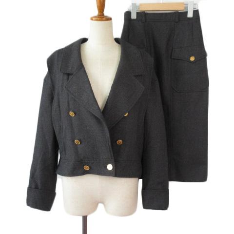 訳有り　シャネル スーツビンテージ CHANEL ヴィンテージ 2004年 シャネル コットン ツイード スーツ 40