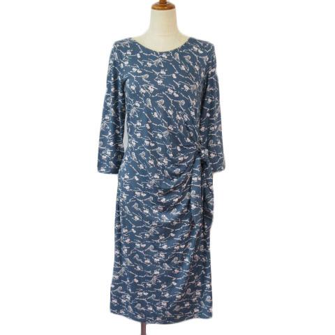 中古 ローラアシュレイ Laura Ashley ワンピース プルオーバー 花柄 鳥柄 リボン 七分袖 10 青 ブルー レディース ベクトル 古着 176 ブランド古着販売のベクトル 通販 Yahoo ショッピング