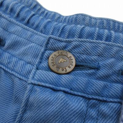 日本製 santa fe サンタフェメンズ テンセル100%パンツ 実寸メンズL サンタフェ santafe イージーパンツ テンセル 青 ブルー メンズ