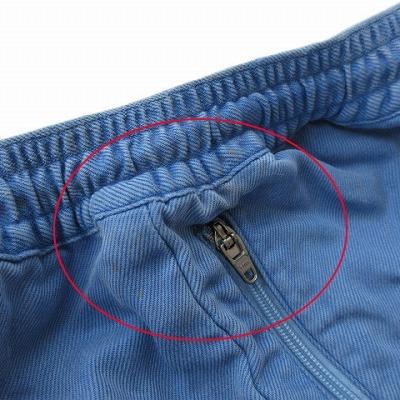 日本製 santa fe サンタフェメンズ テンセル100%パンツ 実寸メンズL サンタフェ santafe イージーパンツ テンセル 青 ブルー メンズ