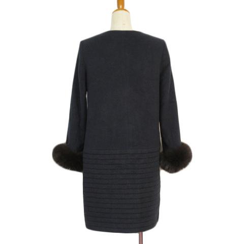 ノーリーズソフィー NOLLEYS sophi アンゴラボーダー袖ファーコート 36