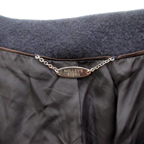 ノーリーズソフィー NOLLEYS sophi アンゴラボーダー袖ファーコート 36