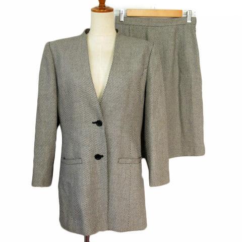 ジュンアシダ jun ashida スーツ ジャケット ノーカラー スカート  