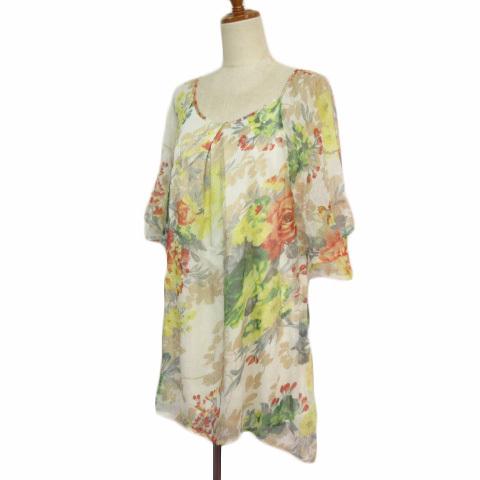 TADO tado ワンピース　フラワープリント チュニック 五分袖 TADO tado ワンピース フラワープリント チュニック 五分袖 TADO