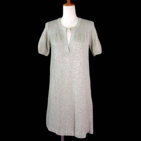 23区 オンワード樫山 ワンピース ニット キーネック 半袖 リネン 38 グレー レディース 176 ブランド古着販売のベクトル 通販 Yahoo ショッピング